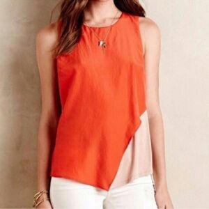 Bordeaux Orange & Tan Sleeveless split tone Top
